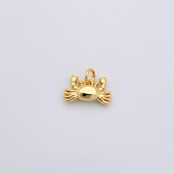 Crabby Charm, Gold Beach Charm, Tiny Charms,  sea Jewelry Charms 16K Gold Filled Crabby Pendant, Earrings Necklace for DIY Jewelry Making