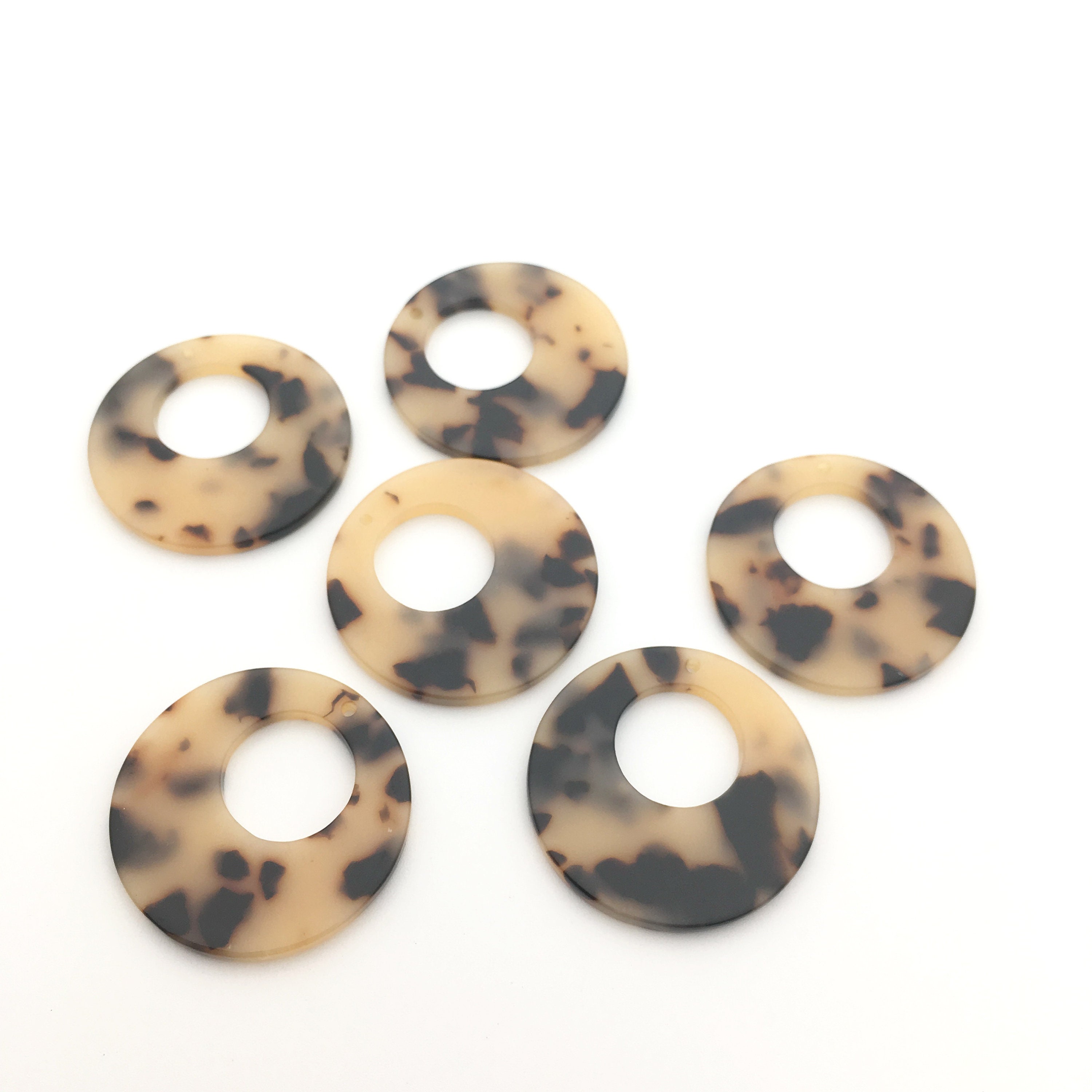 Donut Resin Acetate Bead tortoise shell earring acetate Etsy