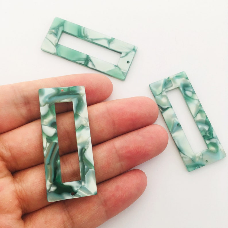Acetate Acrylic Charms Two holes Flat Rectangle Rings acetate charm Earring findings -jewelry finding acrylic earring finding