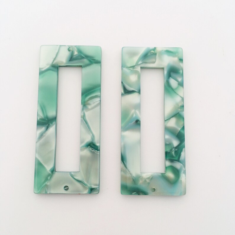 Acetate Acrylic Charms Two holes Flat Rectangle Rings acetate charm Earring findings -jewelry finding acrylic earring finding