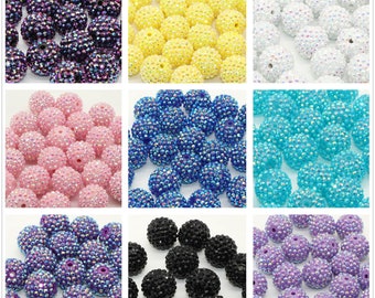 20mm Rhinestone Sugar Bubblegum Bead, beads for pens, Acrylic Beads in Bulk, Bubble Gum Beads, Chunky Beads, Jewelry Making