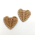 Heart earrings charm , Rattan Pendant , Geometric earrings, Rattan earrings findings, Woven rattan Earrings findings