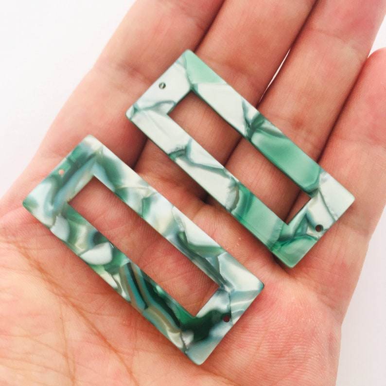 Acetate Acrylic Charms Two holes Flat Rectangle Rings acetate charm Earring findings -jewelry finding acrylic earring finding