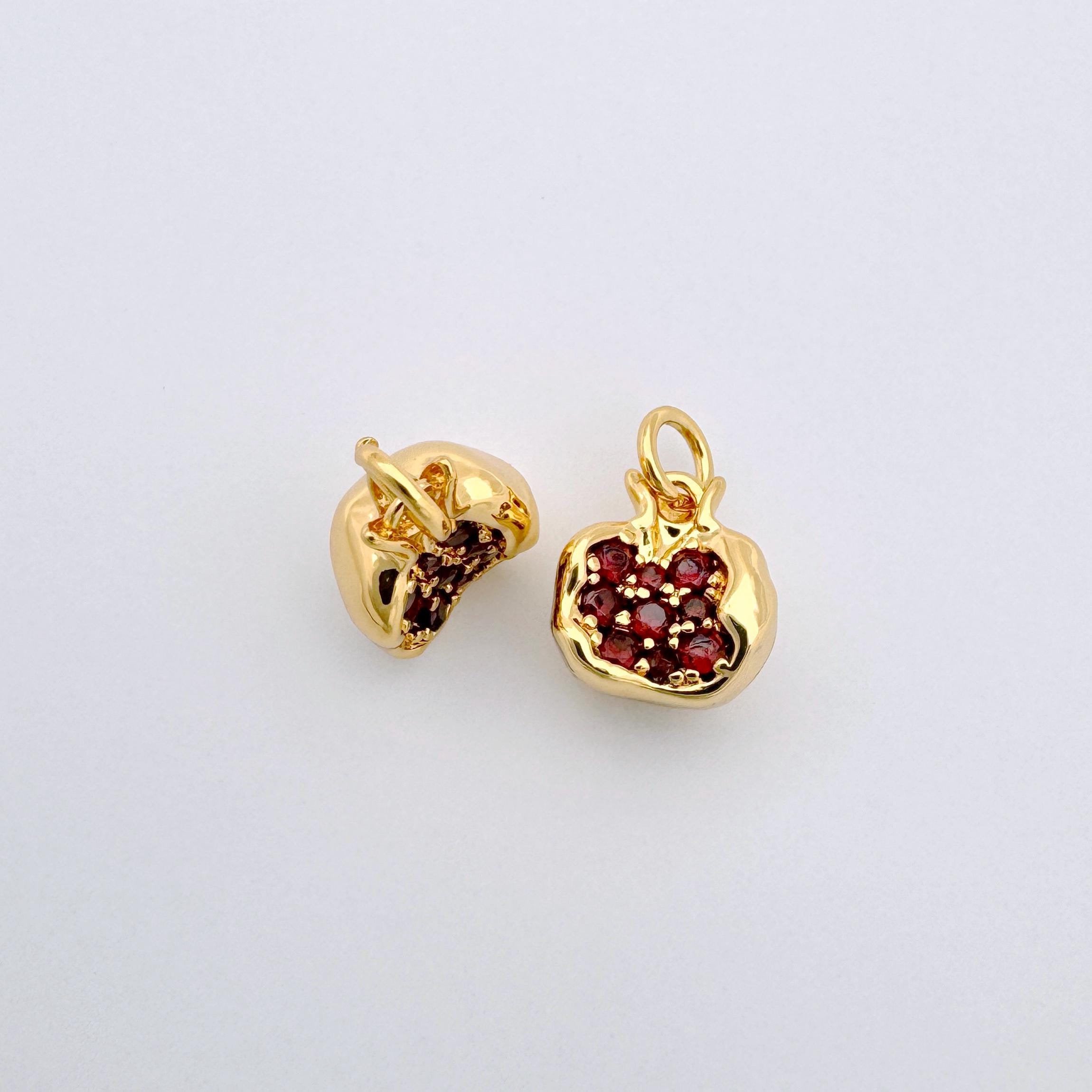 Oorbellen vintage fruit verse rode granaat hanger ketting goud kleur hars stenen granaatappel sieraden cadeau for dames geschenken accessoires (Metal Color : Earring Oorbellen vintage fruit verse rode granaat hanger ketting goud kleur hars stenen granaatappel sieraden cadeau for dames geschenken accessoires (Metal Color : Earring