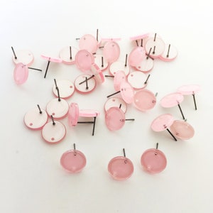 Pink Post Charms - acrylic earring finding - Tortoise Shell Earrings Post - acetate earring Stud  - Acetate Acrylic Earring Charms