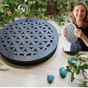 Sound bath  Rain Disk Flower of life. 10inch 25 cm, rainstick, relaxation gift, rain stick gift for him
