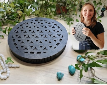 Sound bath  Rain Disk Flower of life. 10inch 25 cm, rainstick, relaxation gift, rain stick gift for him