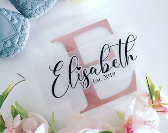 DIY Ironing Picture Initial and Name - Ironing Picture Baby - Personalized Imprint - Gift Idea Birth - Gift Baptism