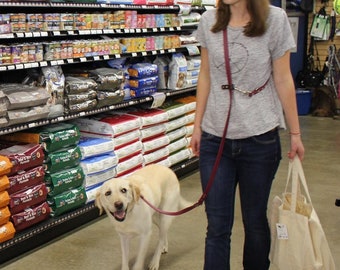 3/4" Wide BioThane® Deluxe Multifunctional Handsfree Made With Beta Heavy BioThane® Cross Body, Around Waist, Long/Short Leash, Leather Feel