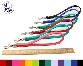 1/2" Wide BioThane® Skinny Traffic Leash/Training Tab Made With Beta Heavy BioThane® Leather Feel, Waterproof, Thorn Resistant, Easy Care