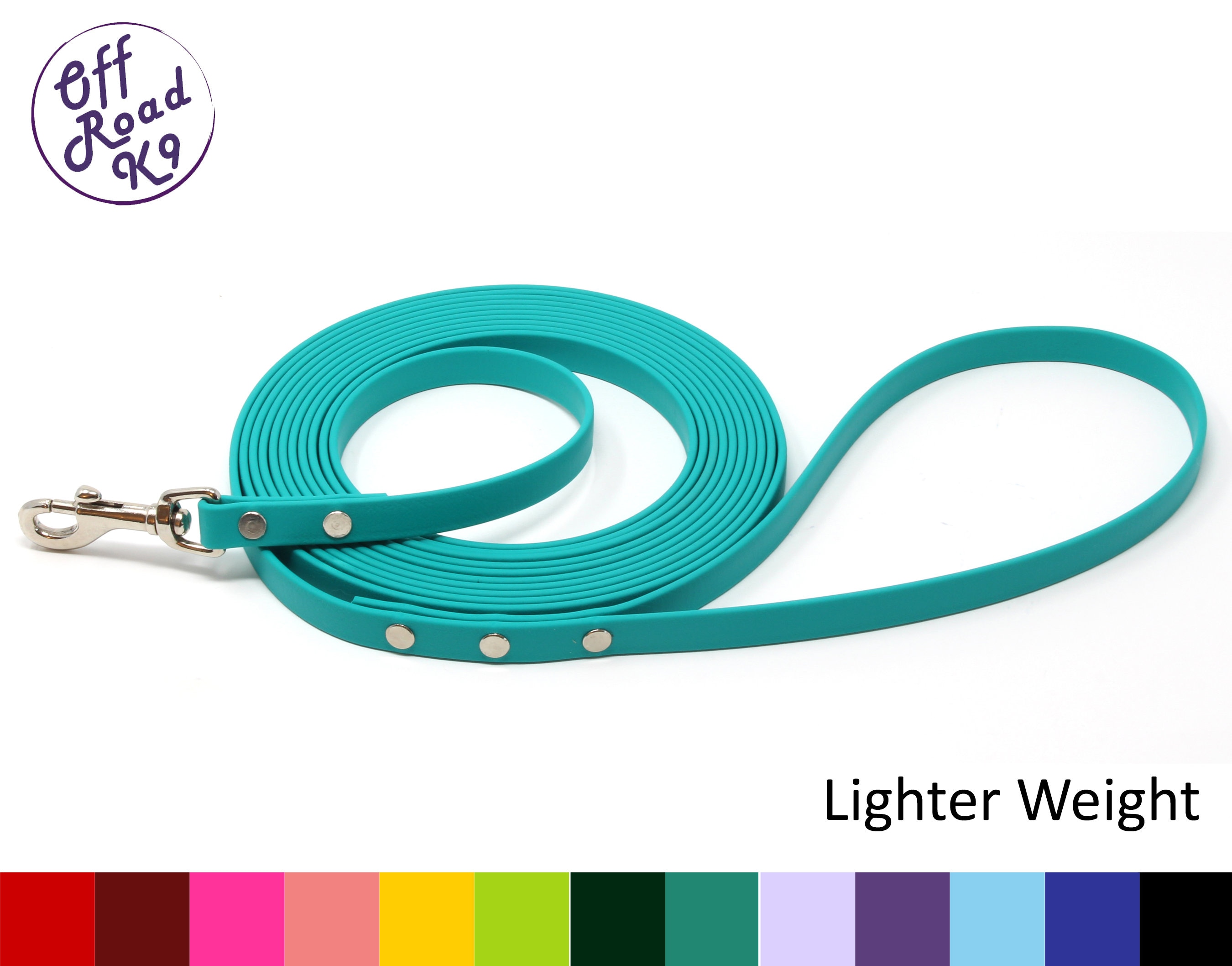 1/2 Wide Lighter Weight Biothane® Long Line Made With Standard