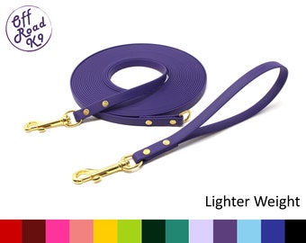 1/2" Wide Lighter Weight BioThane® Long Line Combo Set: With Detachable Handle Made With Beta Standard BioThane®