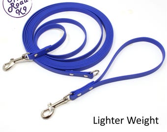 1/2" Wide Lighter Weight BioThane® Long Line Combo Set: With Detachable Handle Made With Beta Standard BioThane®