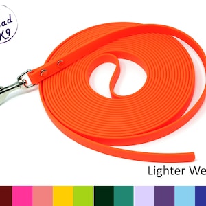 Draggable **NO HANDLE**1/2" Wide Lighter Weight  BioThane® Long Line Made With Standard BioThane®
