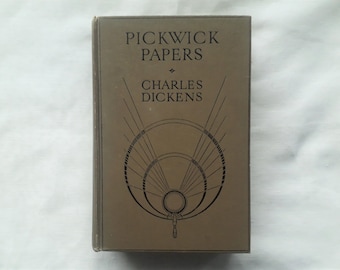 Pickwick Papers by Charles Dickens, c.1930s hardback novel, art deco cover