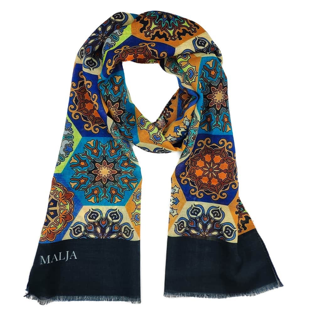 スカーフ MAIOLICA PRINT SCARF Mediterranean Maiolica Scarf - 100% Made in Italy Luxury