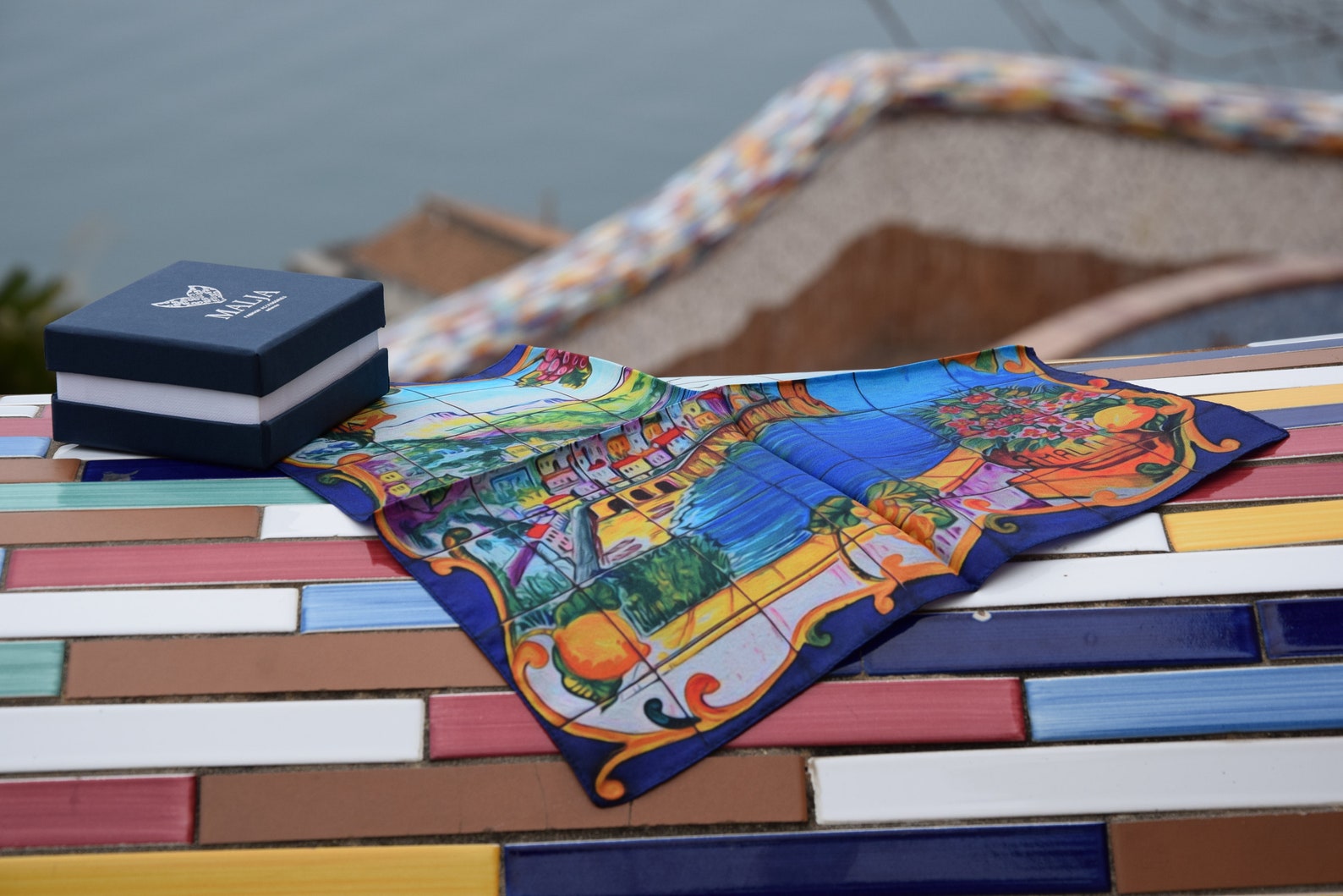 Hand-rolled Pure Silk Pocket Square for Jacket Amalfi Coast Elegance - Etsy