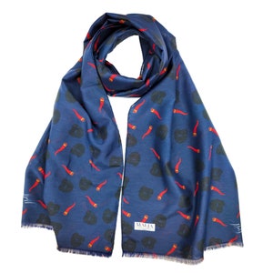 Naples Charm: Luxury Cotton and Silk Scarf with Neapolitan Symbols