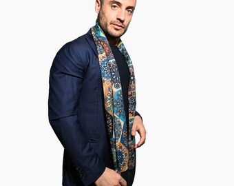スカーフ MAIOLICA PRINT SCARF Mediterranean Maiolica Scarf - 100% Made in Italy Luxury