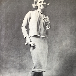 Pdf Download, Passap 412, Machine Knitting Vintage Pattern, Woman&#39;s Collared Jacket