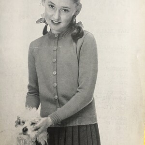 Pdf Download, Passap 313, Machine Knitting Vintage Pattern, Child&#39;s Round Neck Cardigan