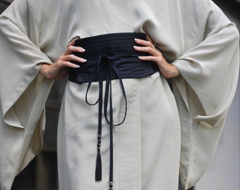 Wide belt, Japan Obi belt, Fabric belt, Linen belt, Rayon belt, Tassel belt, Belt with stones, Belt-sash