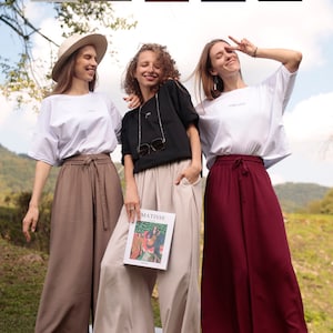 Wide Pants, High Waist Pants, Elastic Waist, Casual Trousers, Loose Trousers, Oversize image 7