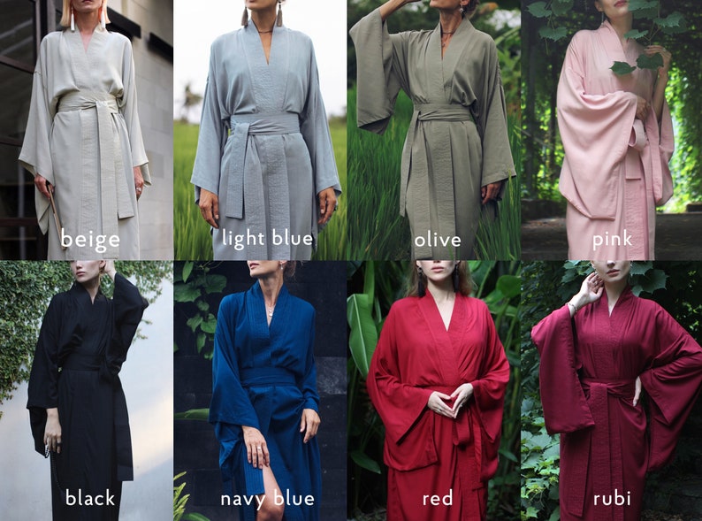 Kimono Dress, Japan Kimono, Olive Kimono, Long Kimono dress, Short Haory, Robe, free size, image 9