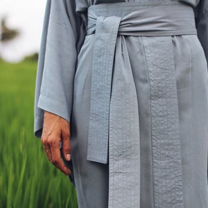 Light Blue Kimono Dress, Japan Kimono, Short Long Kimono Robe, free size image 4