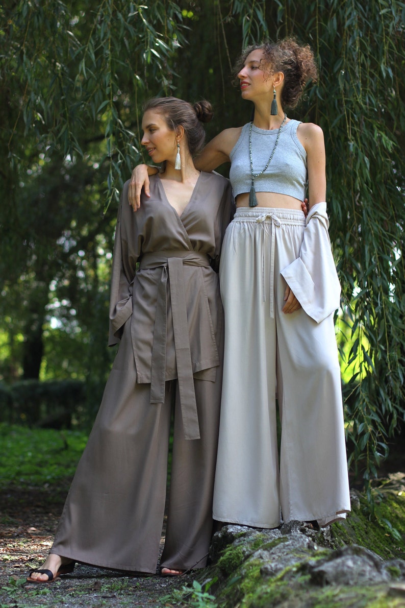 Wide Pants, High Waist Pants, Elastic Waist, Casual Trousers, Loose Trousers, Oversize image 2