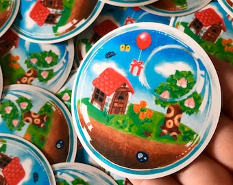 Gezellige gameterrariumsticker, kawaii-fanartsticker, schattige geïllustreerde sticker, videogamekunst