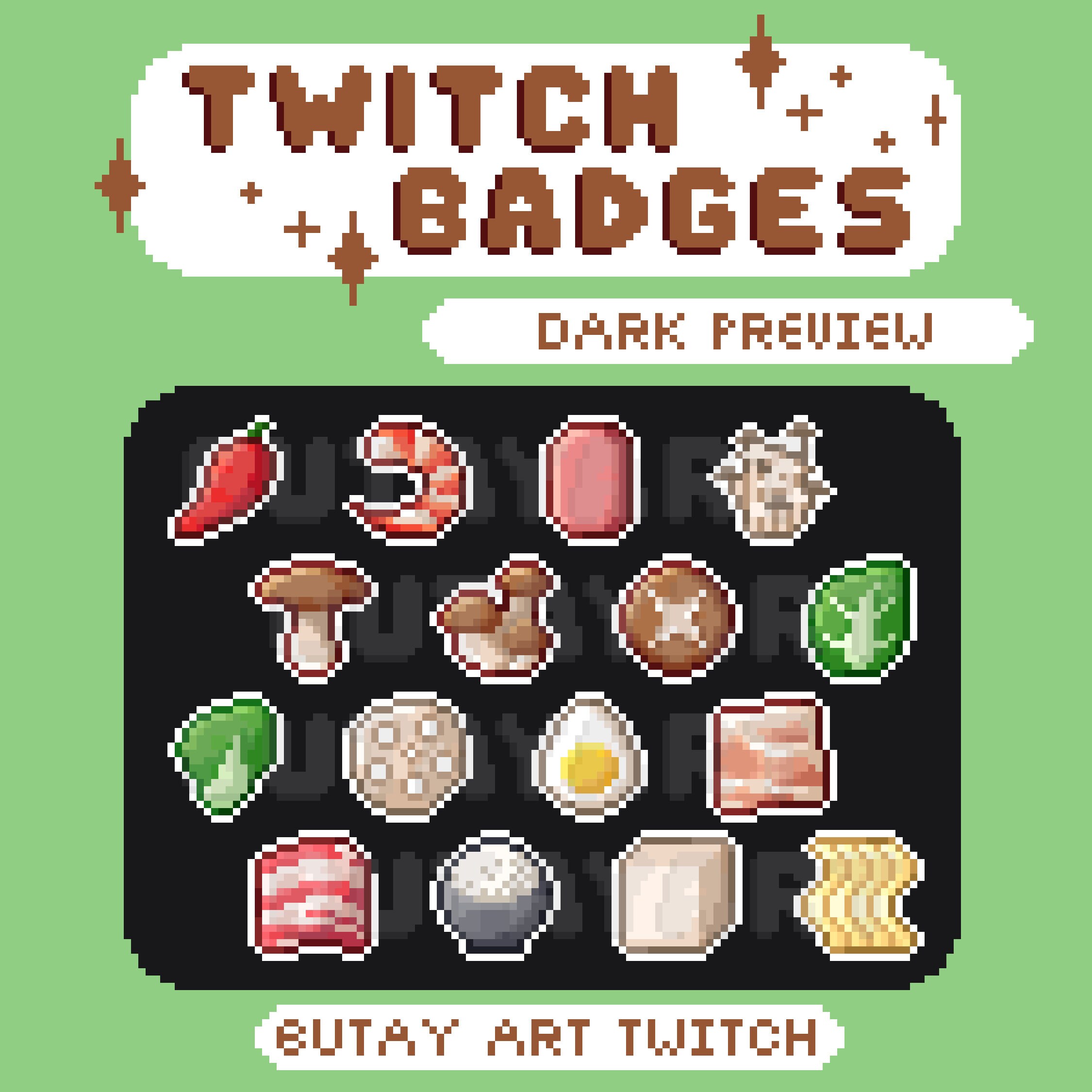Hot Pot Ingredients Twitch Badges, Twitch Sub & Bit Badges, Cute Pixel ...