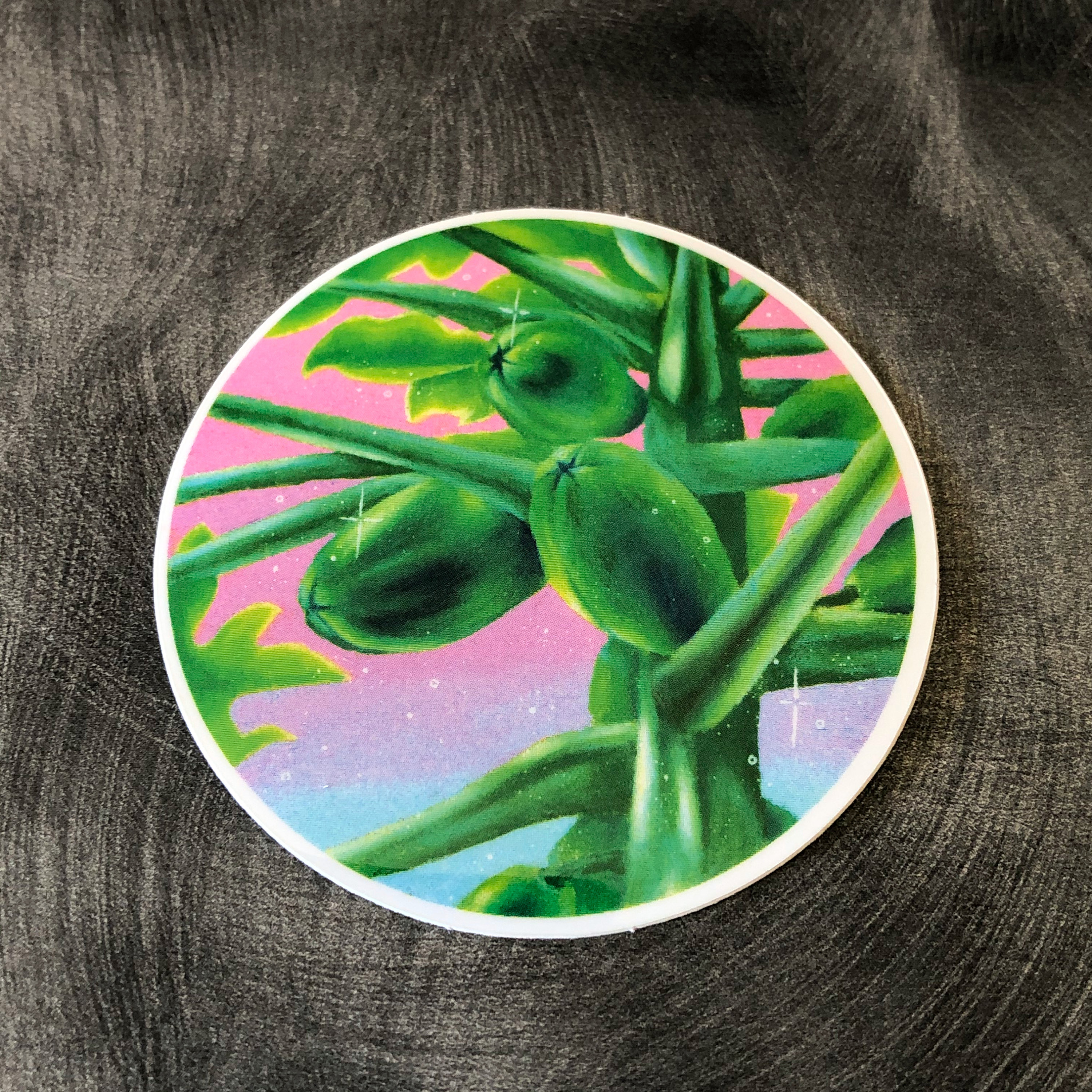 Papaya tree sticker green papaya fruit painting botanical Etsy