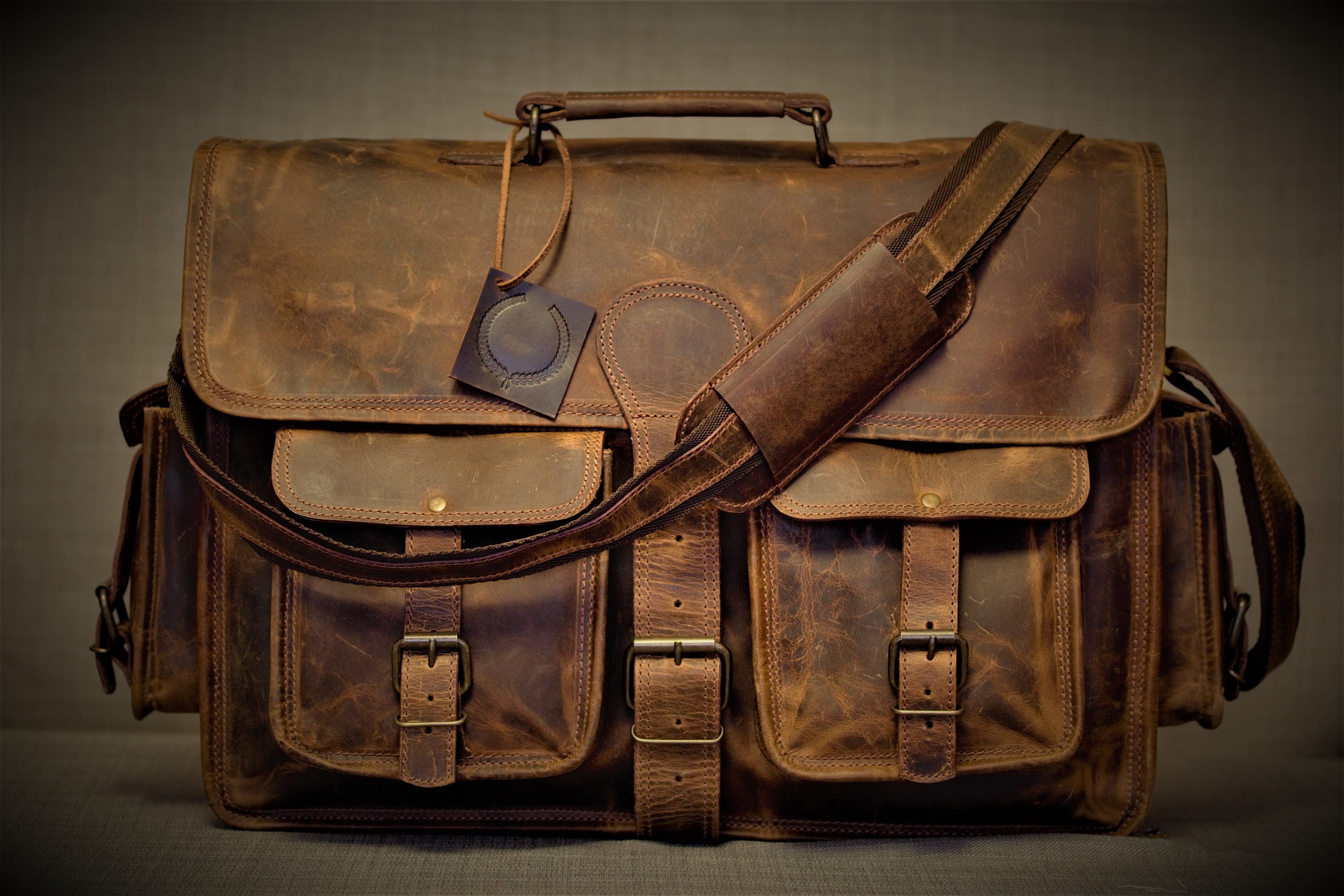 Leather Messenger Bag Laptop Bag Briefcase Men's - Etsy