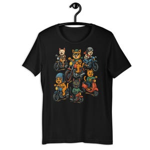 Motorcycle T Shirt for Men and Women Funny With Cats Biker Tshirt Lifestyle Motorbike