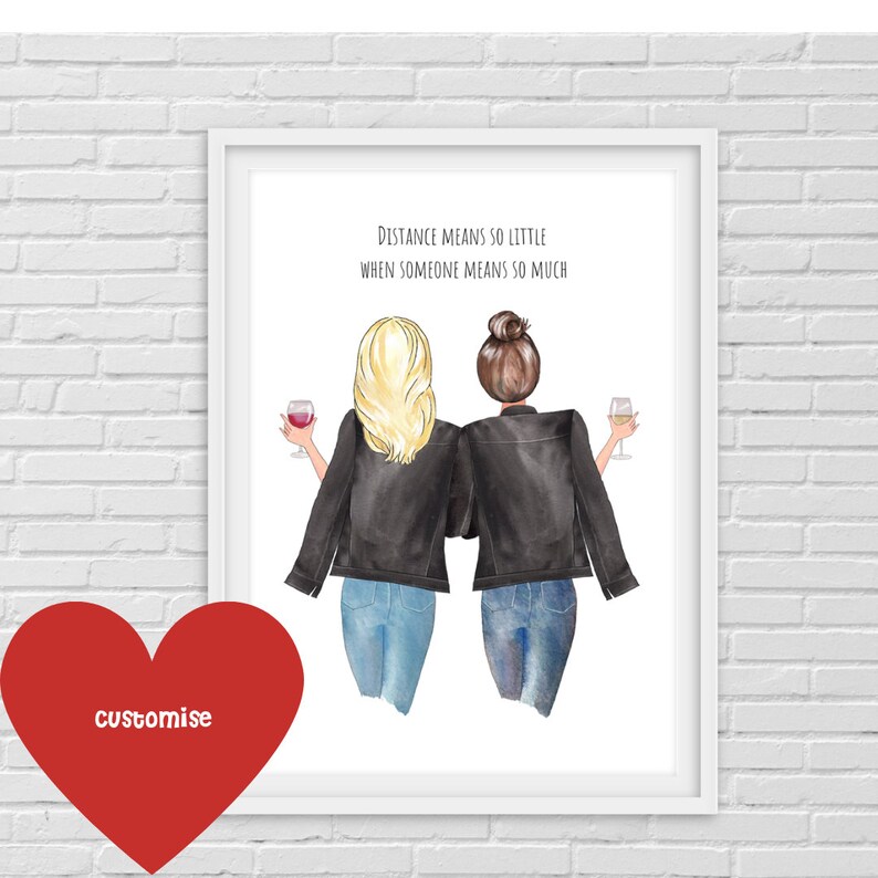 Best Friend Gift Long Distance Long Distance Print Moving Etsy UK