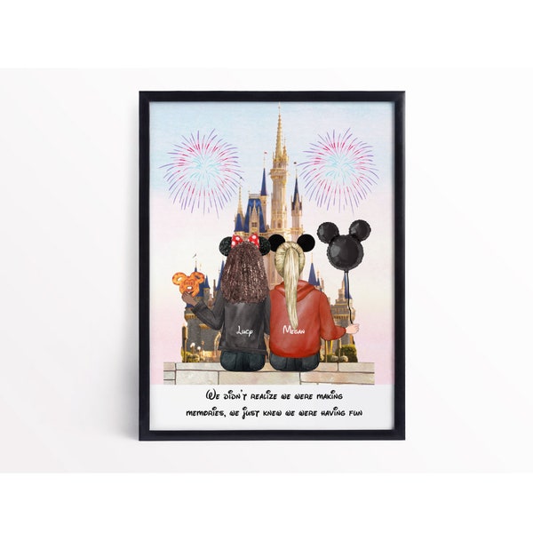 Best Friend Disney Gift , Personalised Disney Castle Best Friend , Sister Print , Disney Lover Gift , Custom Print
