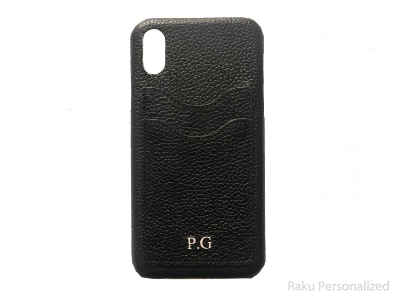 Iphone XS Max Case Personalized Black Leather Iphone Case Etsy