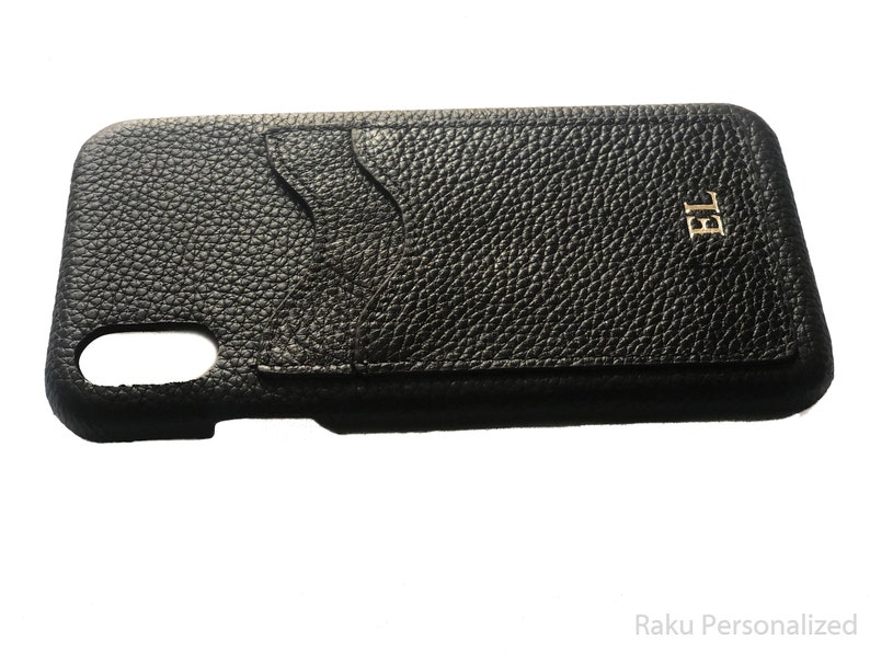 Iphone XS Max Case Personalized Black Leather Iphone Case Etsy