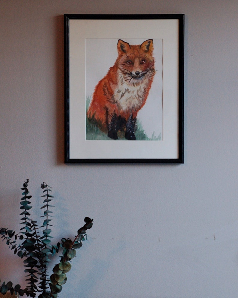 Watercolor Fox Matte Poster Print