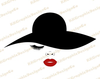 Download Silhouette Lady Hat Etsy