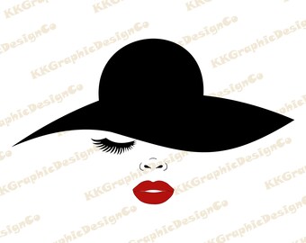 Download Silhouette Lady Hat Etsy