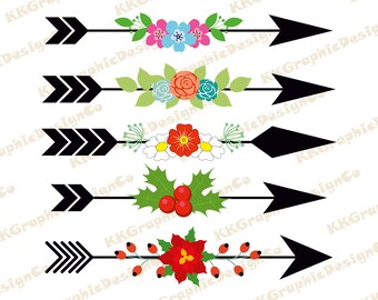 Download Floral Arrow Svg Etsy