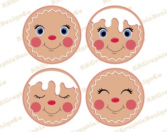 Gingerbread Face Svg Etsy