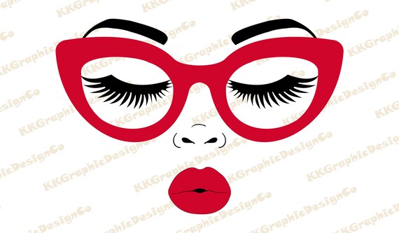 Download Girl In Glasses Svg Girl Face Cut File Woman Face Svg Lips Etsy
