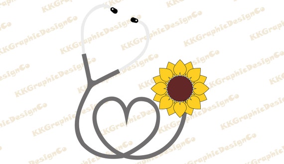 Download Stethoscope Svg Nurse Floral Svg Nursing Svg Sunflower Clipart Etsy