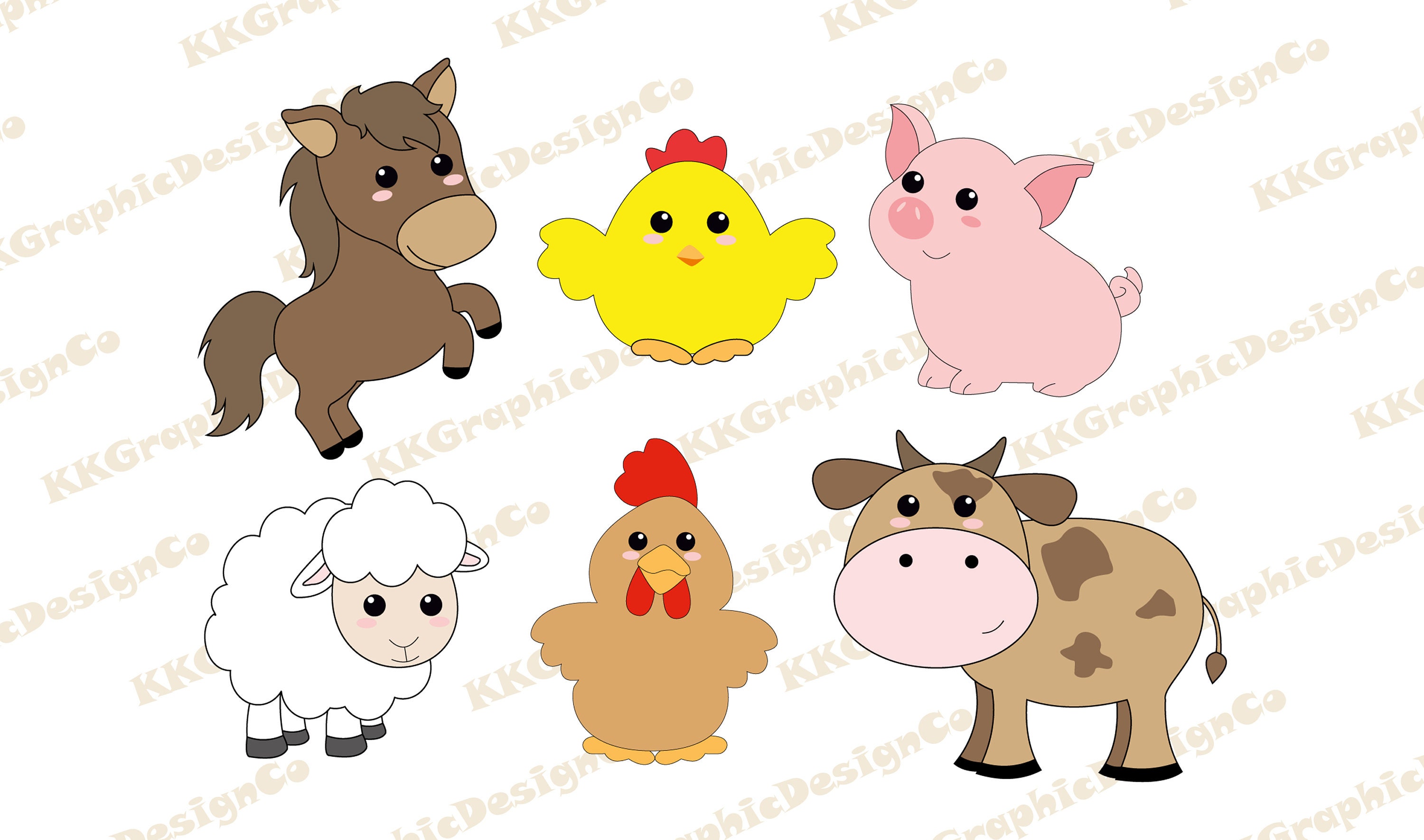 Farm animal clip art Animal lover svg Lamb clipart Barn | Etsy