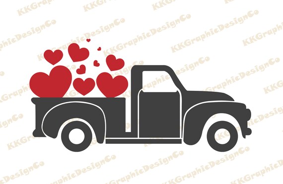 Download Truck With Heart Svg Truck Svg Boy Valentine Svg Valentines Etsy