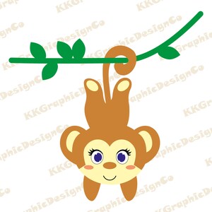 Download Monkey Svg File Monkey Vector File Cute Monkey Clipart Monkey Etsy