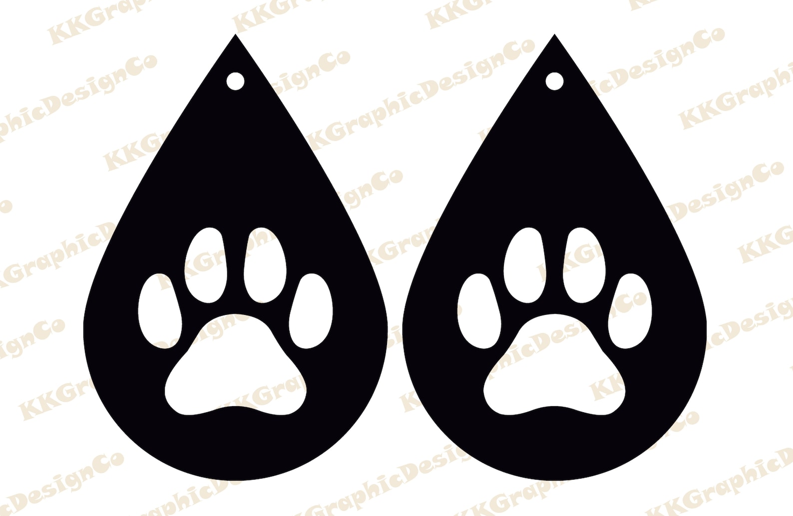 Paw print earrings Earring template pawprint svg Png dxf Etsy